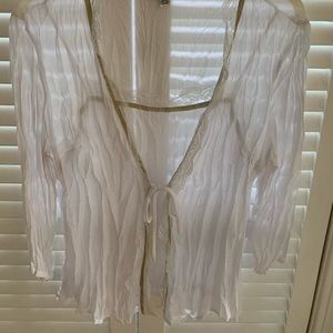 JAIPUR 100% Poly/sheer white w attached camisole.